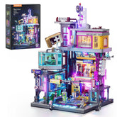 Neon Punk Game Room Street Building Toy – with LED Lights