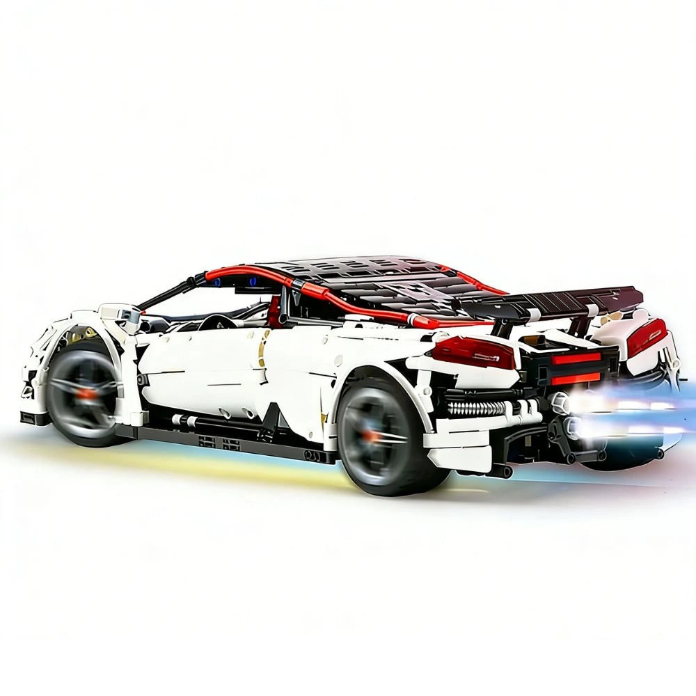 1:10 White Ultimatum GTR V10 Static Sports Car Building Blocks - 2961 PCS