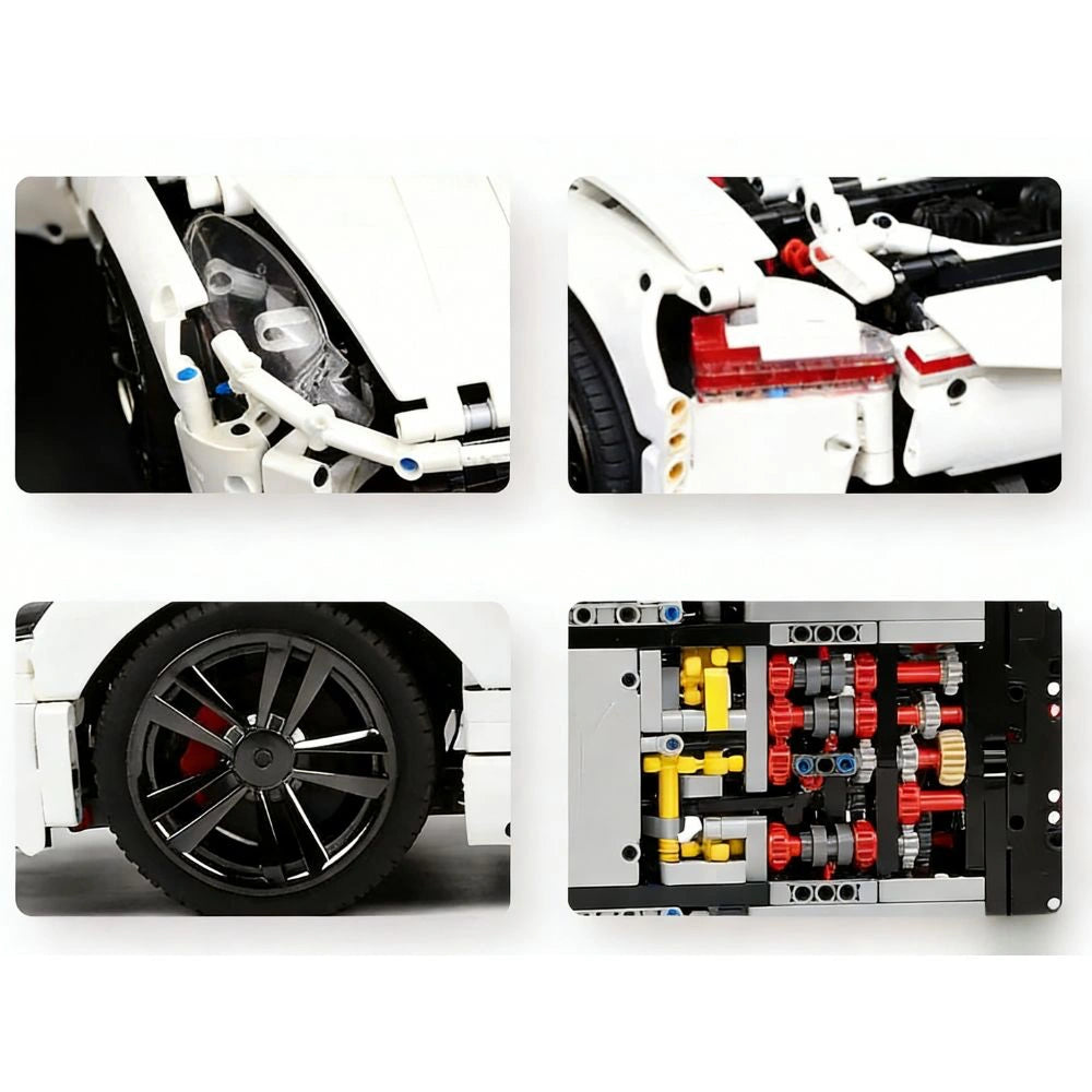1:8 2024 Cream White UK Grand Tourer DB11 Static Sports Car Building Blocks - 2860 PCS