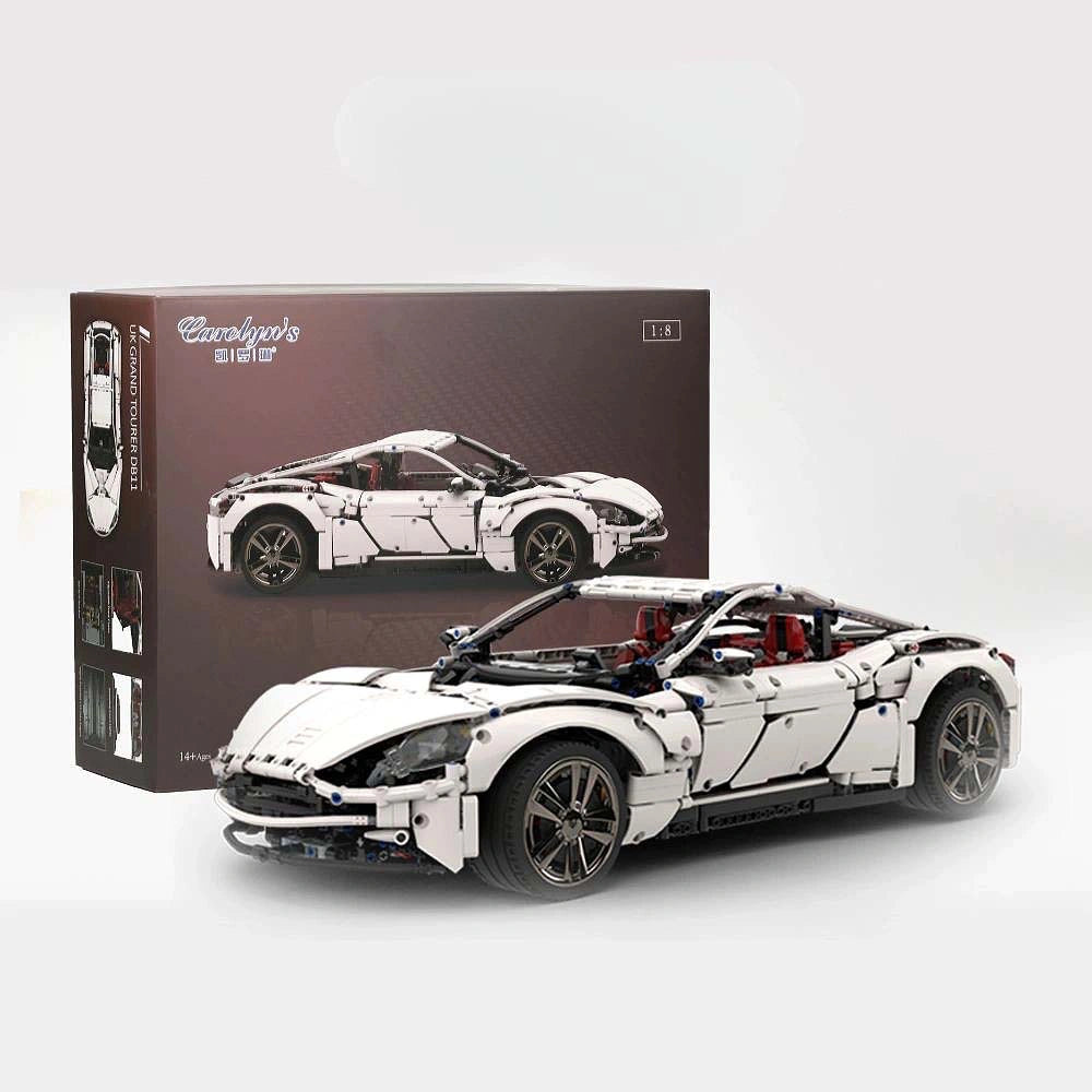 1:8 2024 Cream White UK Grand Tourer DB11 Static Sports Car Building Blocks - 2860 PCS