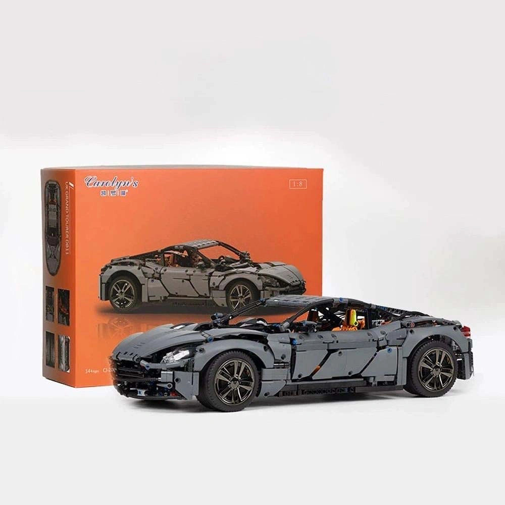 1:8 2024 Dark Gray UK Grand Tourer DB11 Static Sports Car Building Blocks - 2861 PCS
