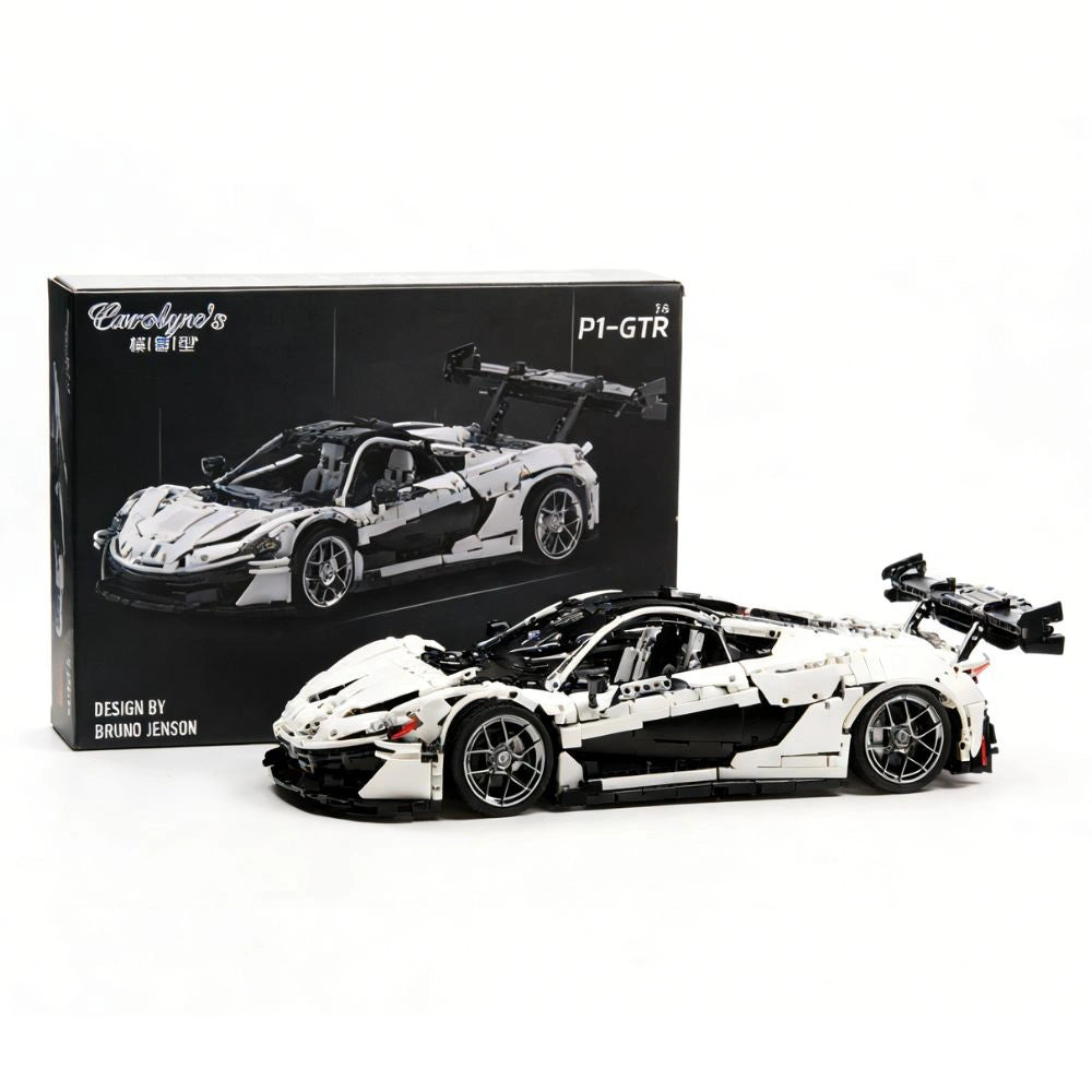 1:8 White P1-GTR Dynamic Sports Car Building Blocks - 3222 PCS
